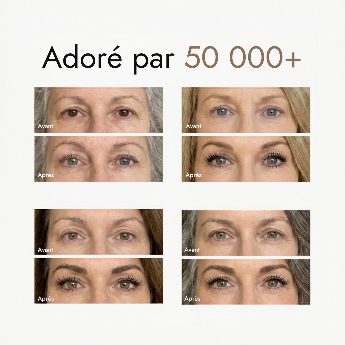 Adoré par 50 000+ : grille de regards avant / après