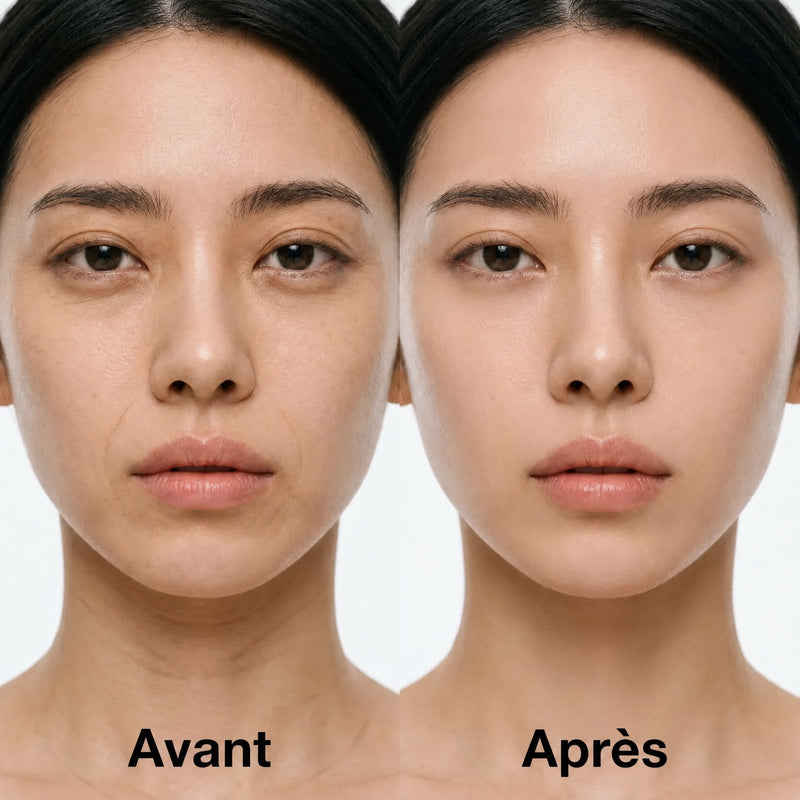 91% — Contour lumineux, avant/après